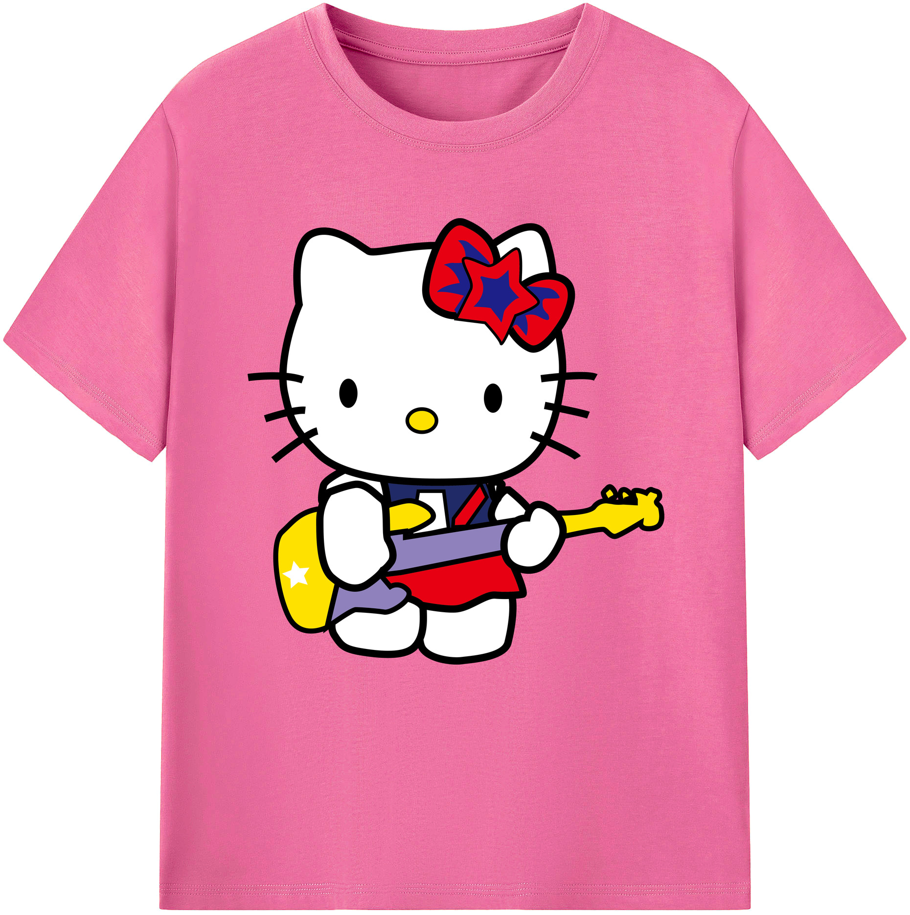 （画像用） Hello Kitty ハローキティ レディースカジュアルプリントTシャツ（綿100％）
